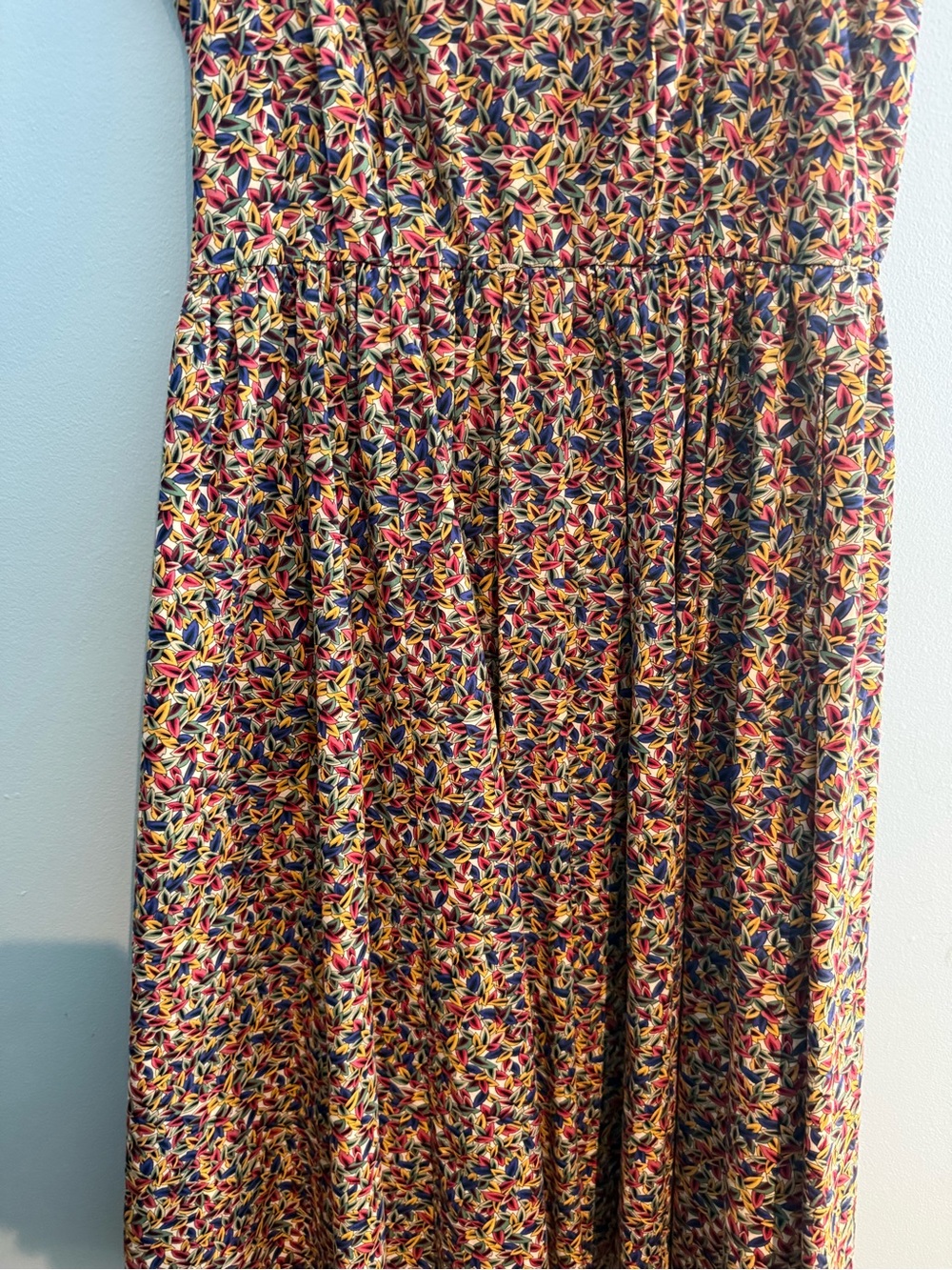 Talbots Sleeveless Midi Dress in Navy, Yellow & Red Floral - Picture 3 of 8